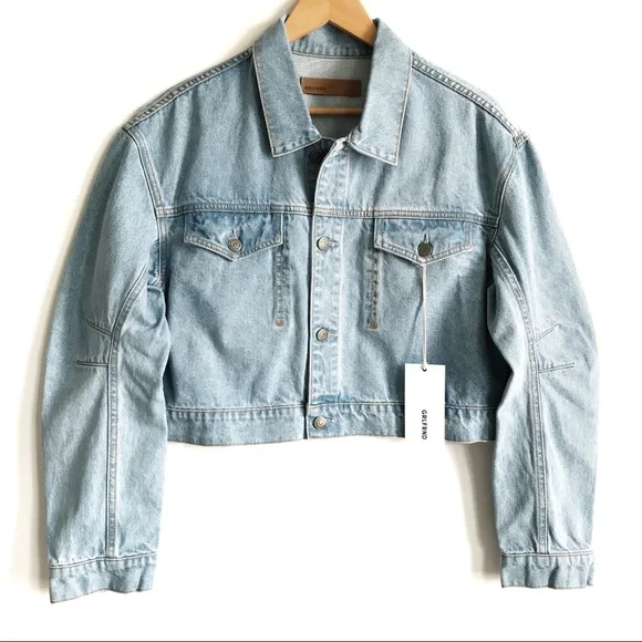 GRLFRND Lacy Cropped Denim Jacket - Picture 6 of 15